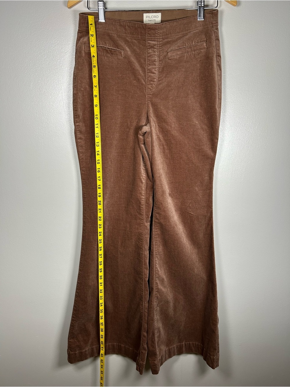 Anthropologie Pilcro Brown Pull-On Corduroy Wide Leg Retro Flare Pants - Picture 10 of 13